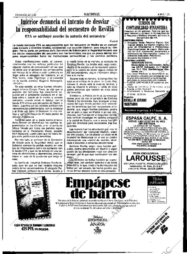 ABC SEVILLA 28-02-1988 página 25