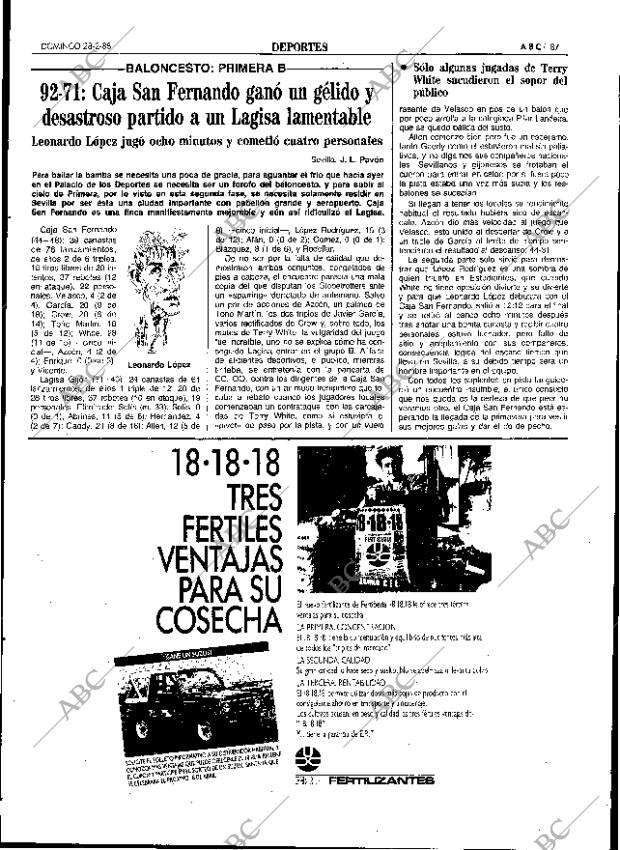 ABC SEVILLA 28-02-1988 página 87