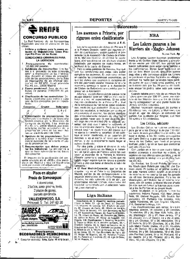 ABC MADRID 22-03-1988 página 74