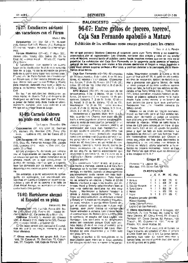 ABC SEVILLA 27-03-1988 página 92