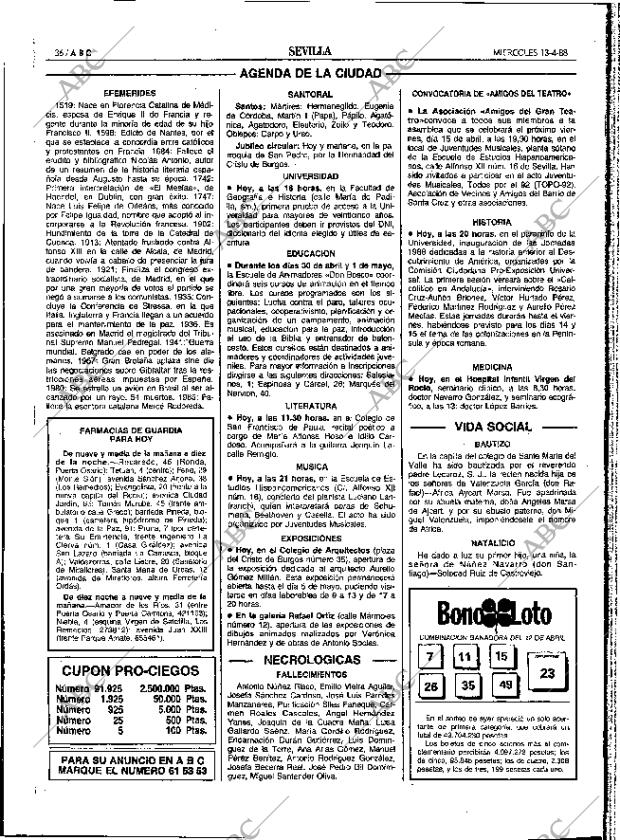ABC SEVILLA 13-04-1988 página 36