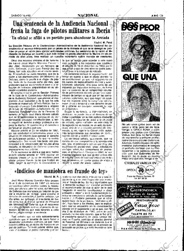 ABC MADRID 16-04-1988 página 23