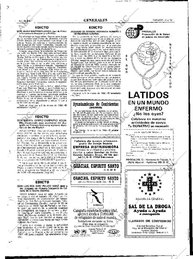 ABC MADRID 16-04-1988 página 92