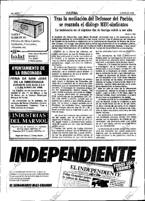 ABC SEVILLA 21-04-1988 página 40