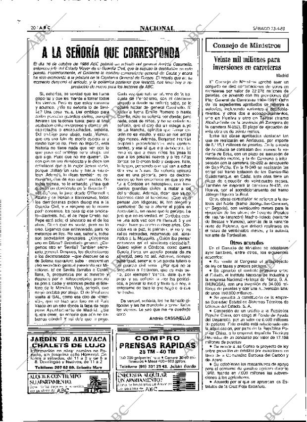 ABC MADRID 23-04-1988 página 20