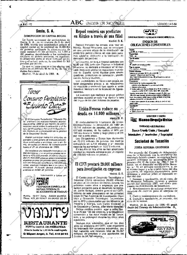 ABC MADRID 14-05-1988 página 72