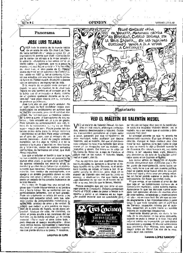 ABC MADRID 27-05-1988 página 22