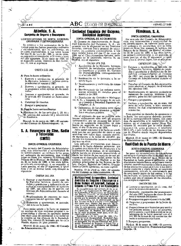 ABC MADRID 27-05-1988 página 76