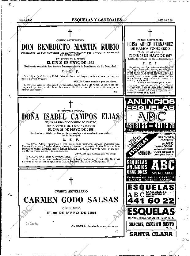ABC MADRID 30-05-1988 página 104