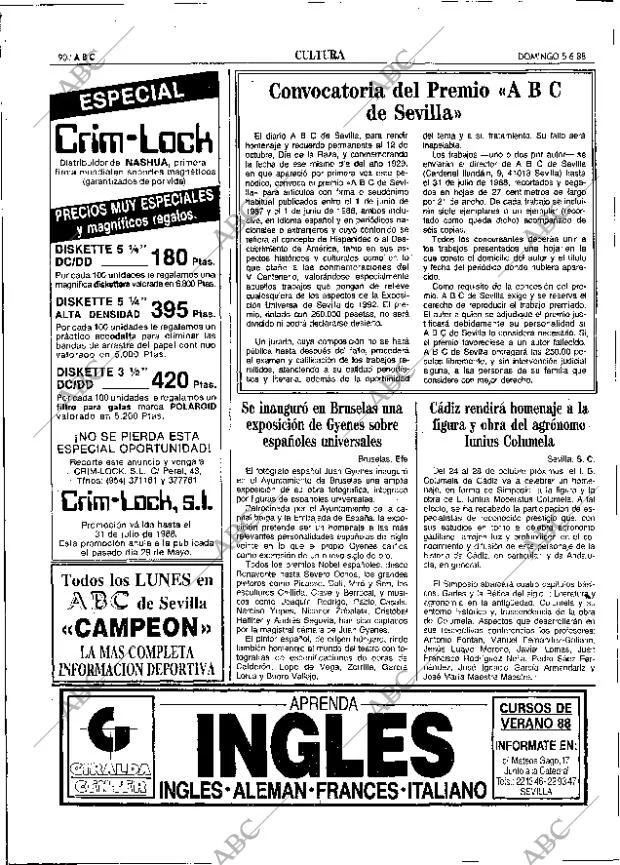 ABC SEVILLA 05-06-1988 página 90