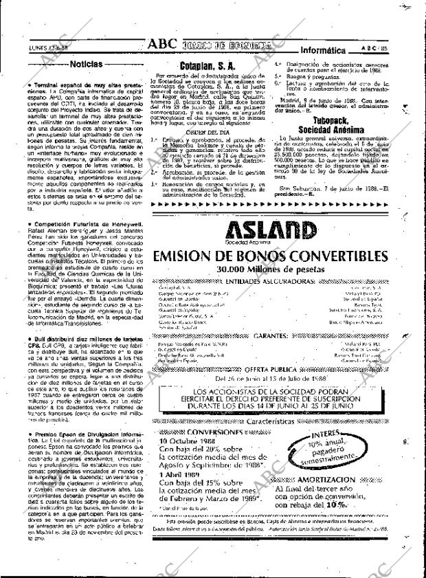 ABC MADRID 13-06-1988 página 85