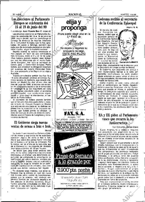 ABC SEVILLA 14-06-1988 página 20