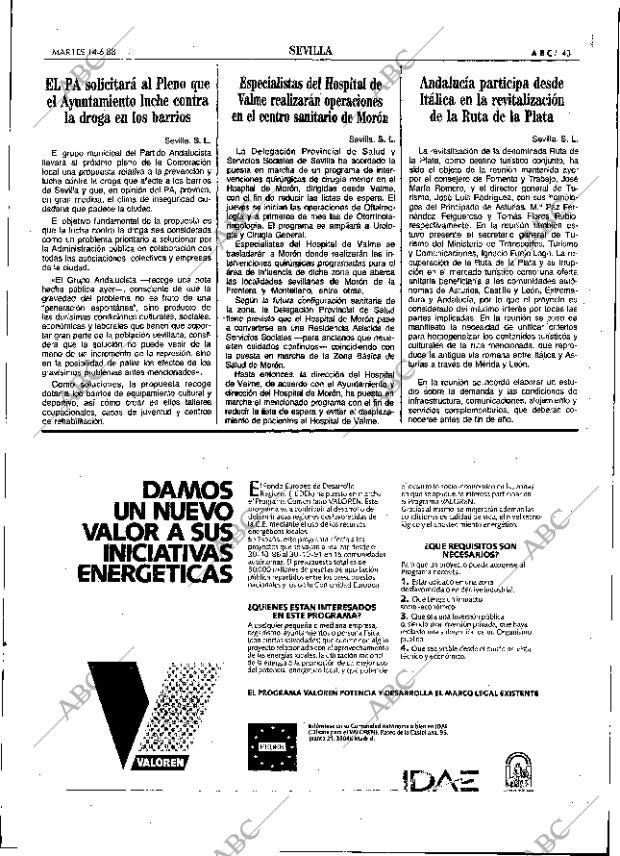 ABC SEVILLA 14-06-1988 página 43