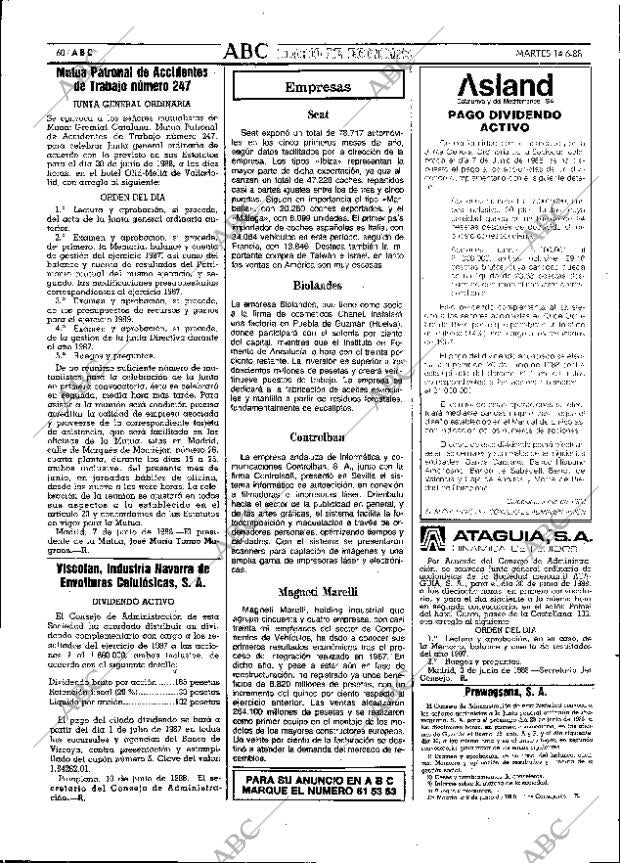 ABC SEVILLA 14-06-1988 página 60