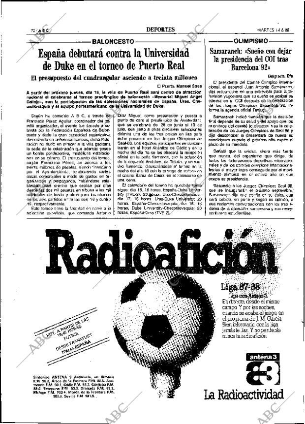 ABC SEVILLA 14-06-1988 página 72