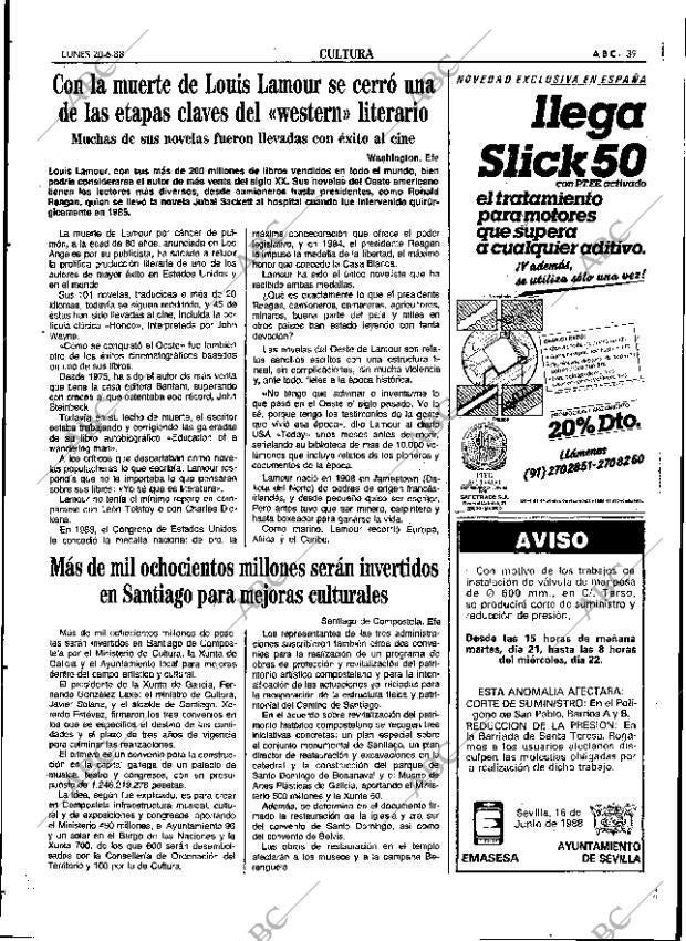 ABC SEVILLA 20-06-1988 página 39