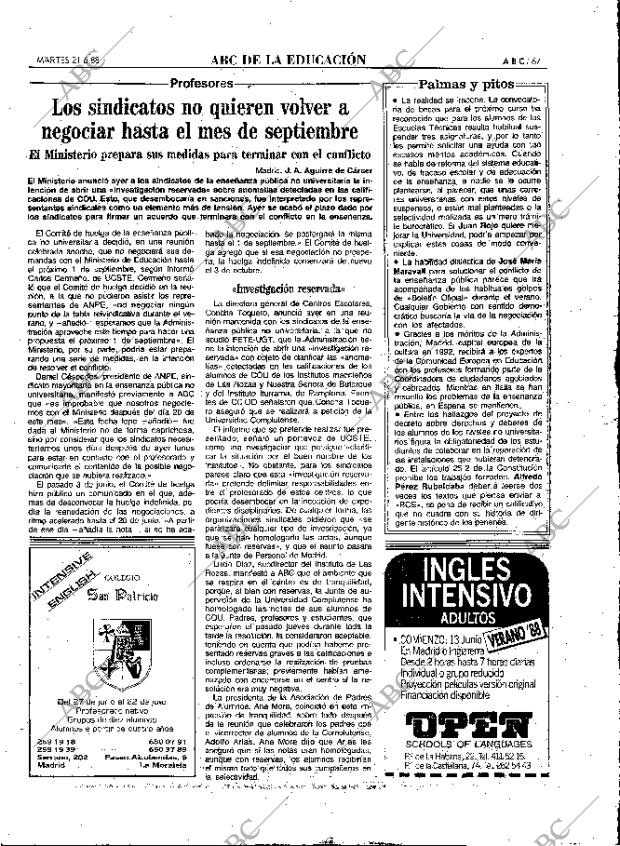 ABC MADRID 21-06-1988 página 67