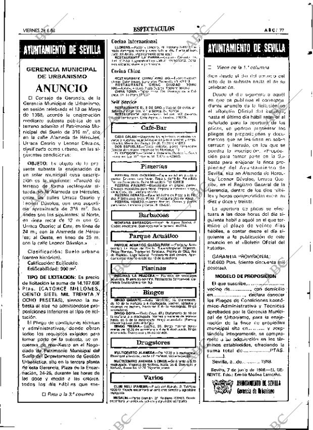 ABC SEVILLA 24-06-1988 página 77