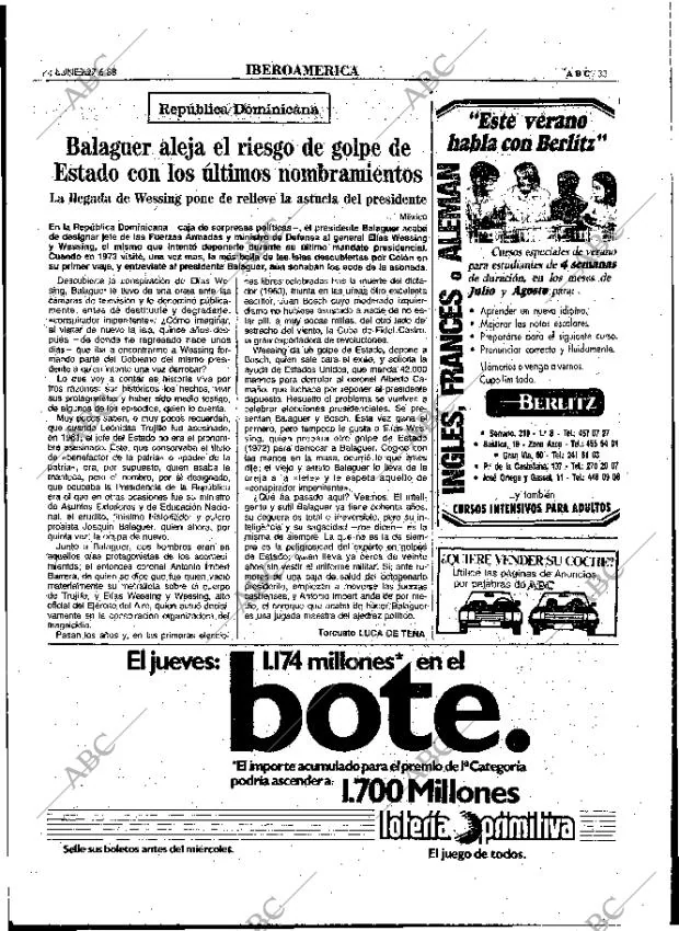 ABC MADRID 27-06-1988 página 33