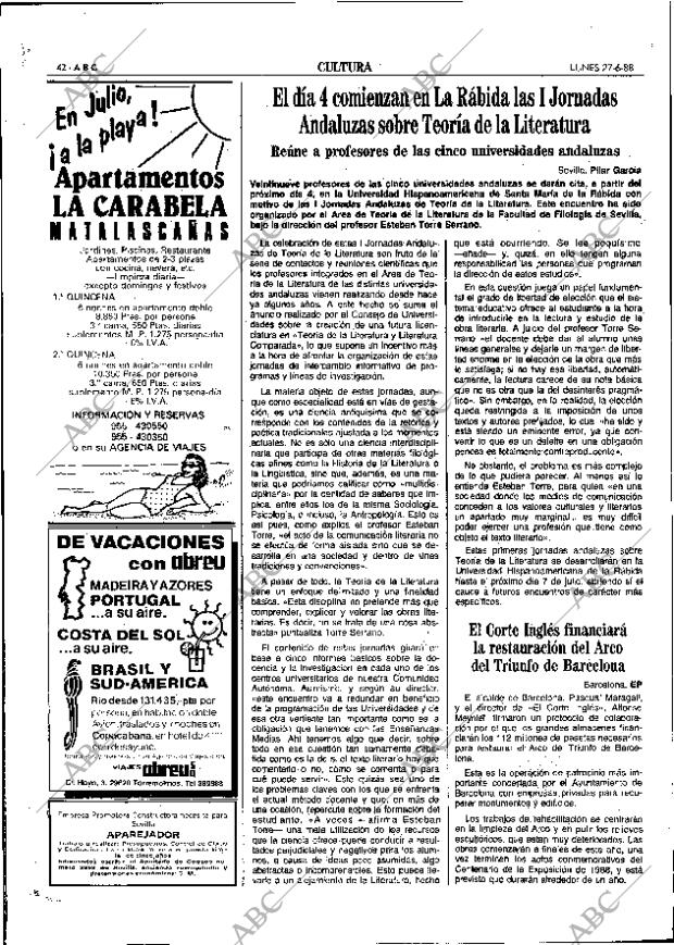 ABC SEVILLA 27-06-1988 página 42
