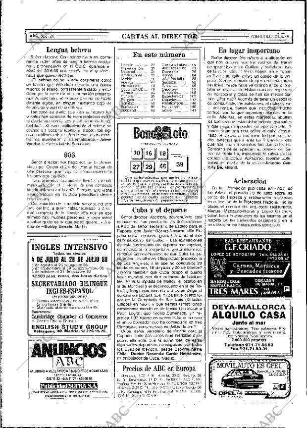 ABC MADRID 29-06-1988 página 26