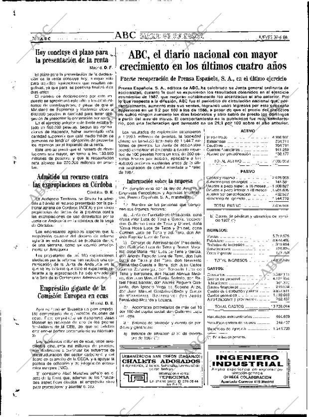 ABC MADRID 30-06-1988 página 76