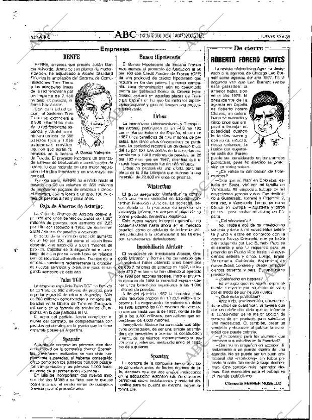 ABC MADRID 30-06-1988 página 92