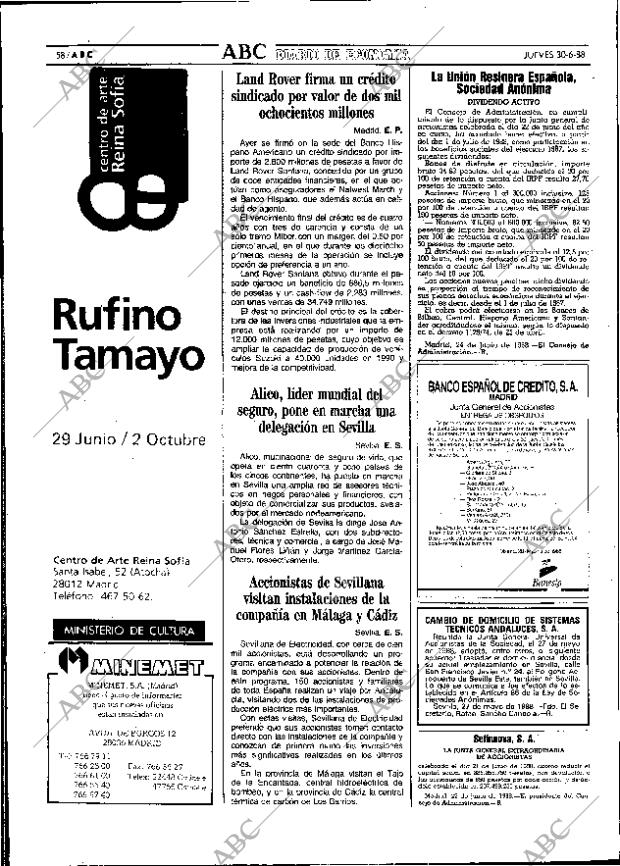 ABC SEVILLA 30-06-1988 página 58