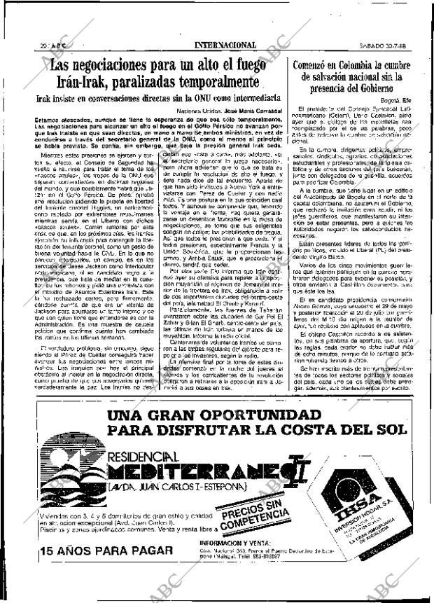 ABC SEVILLA 30-07-1988 página 20
