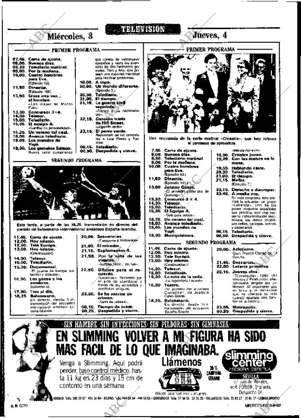 ABC SEVILLA 03-08-1988 página 70