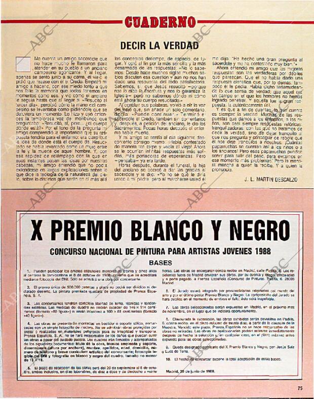 BLANCO Y NEGRO MADRID 14-08-1988 página 75