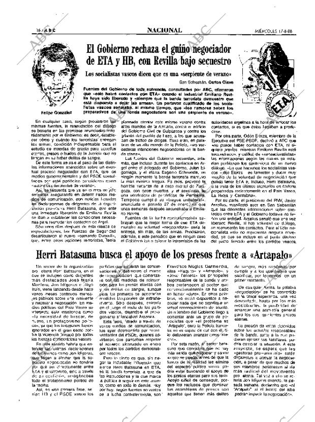 ABC MADRID 17-08-1988 página 16