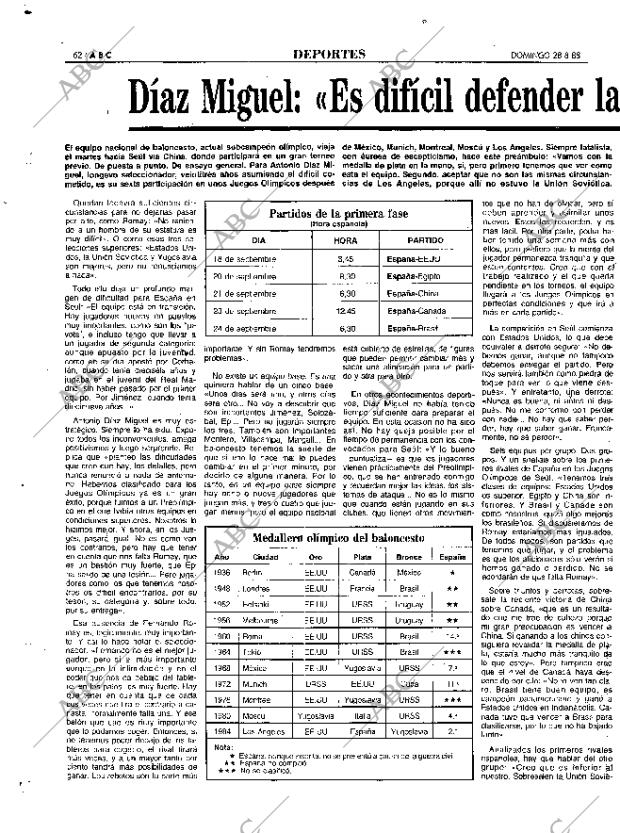 ABC MADRID 28-08-1988 página 62