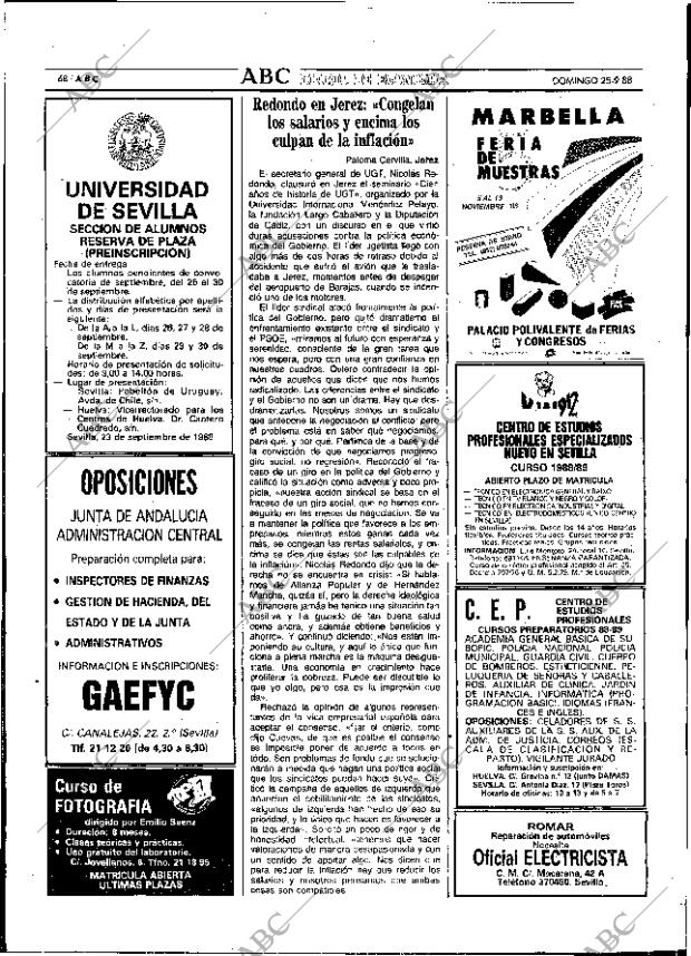 ABC SEVILLA 25-09-1988 página 68