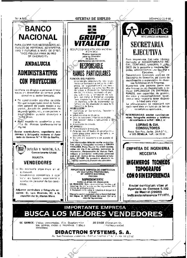 ABC SEVILLA 25-09-1988 página 76