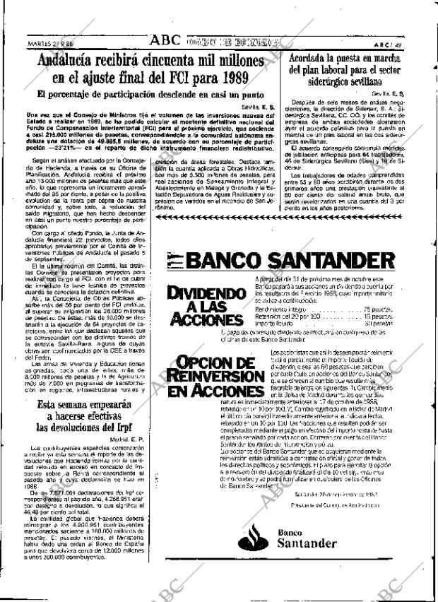 ABC SEVILLA 27-09-1988 página 49