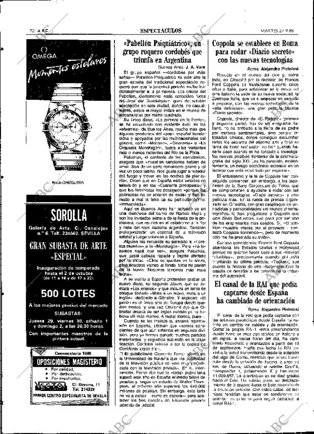 ABC SEVILLA 27-09-1988 página 70