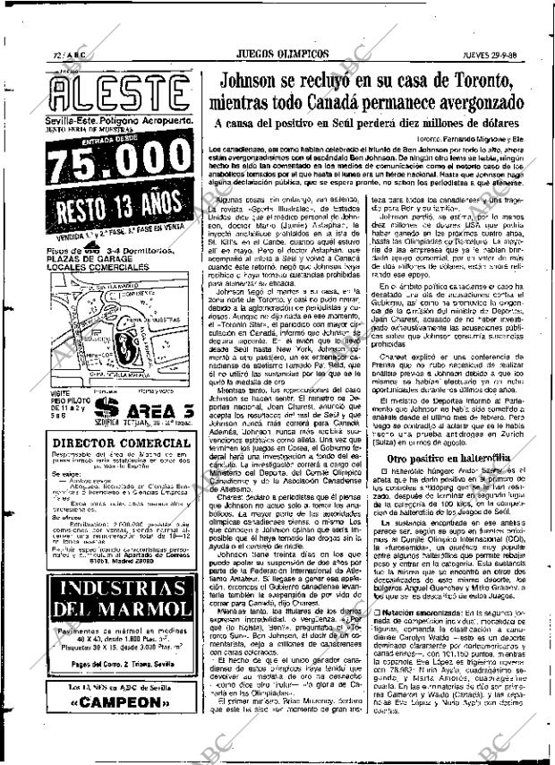 ABC SEVILLA 29-09-1988 página 72