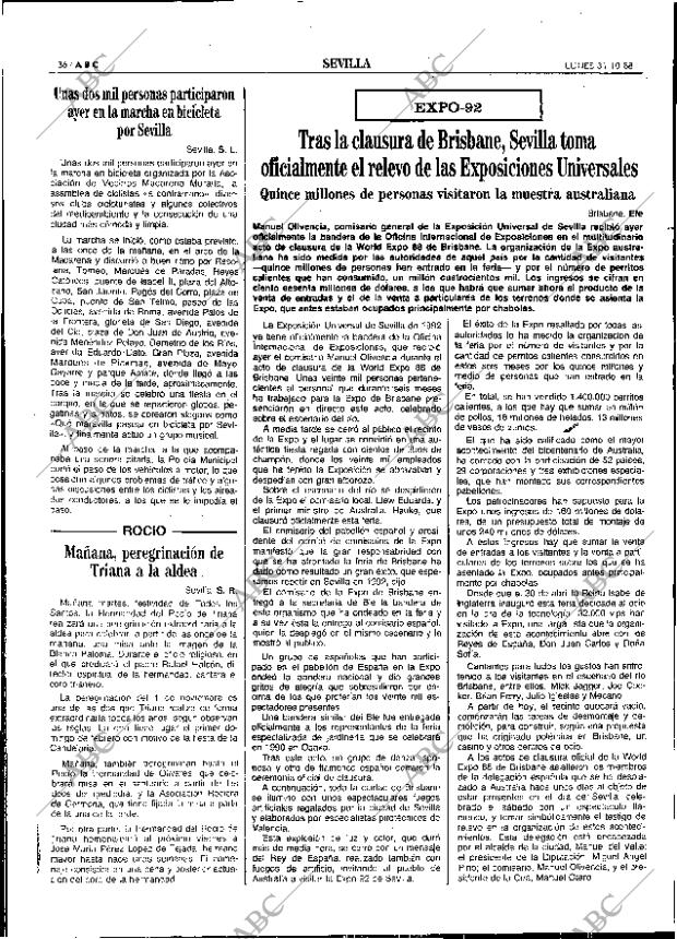 ABC SEVILLA 31-10-1988 página 36