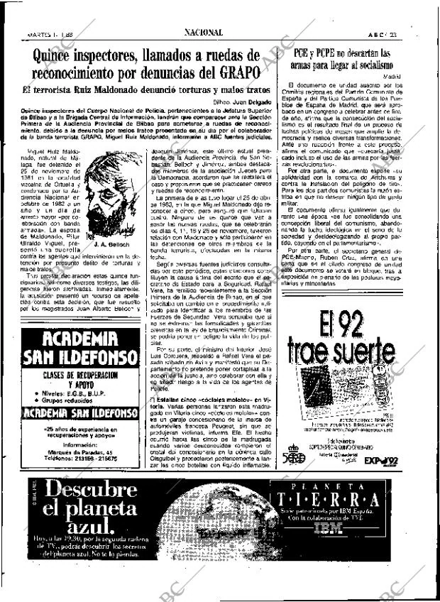 ABC SEVILLA 01-11-1988 página 23