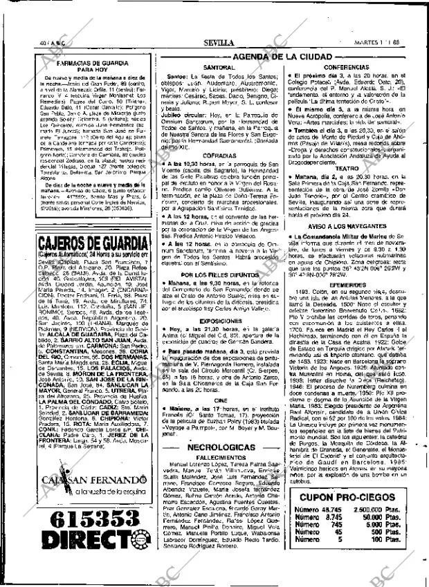 ABC SEVILLA 01-11-1988 página 40