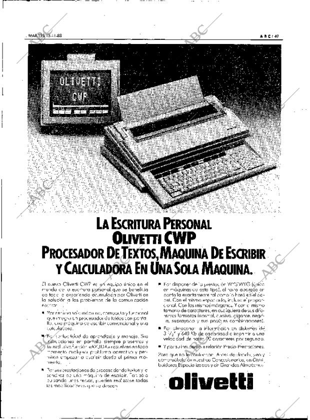 ABC MADRID 15-11-1988 página 49