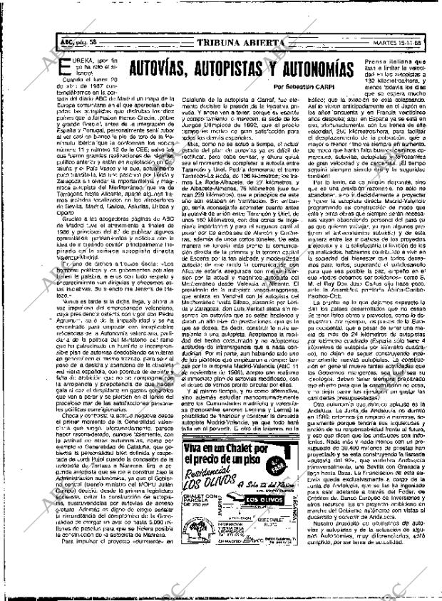 ABC MADRID 15-11-1988 página 58