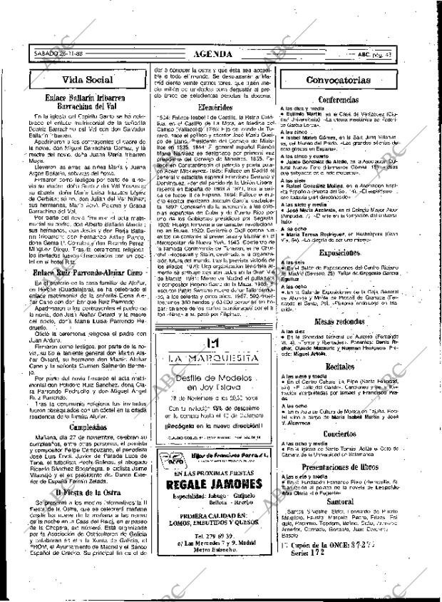 ABC MADRID 26-11-1988 página 43