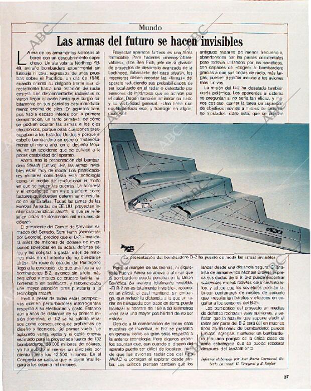 BLANCO Y NEGRO MADRID 18-12-1988 página 27