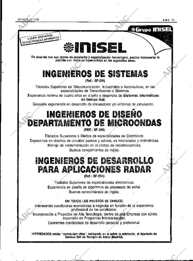 ABC MADRID 31-12-1988 página 63