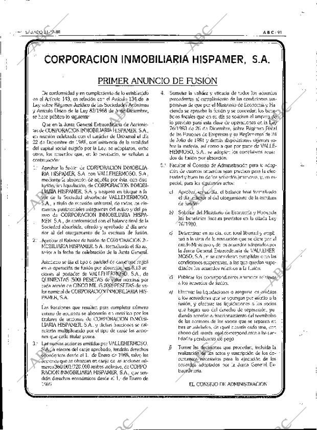 ABC MADRID 31-12-1988 página 91