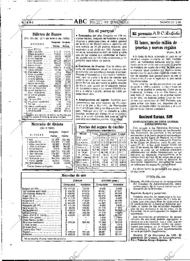 ABC MADRID 31-12-1988 página 92