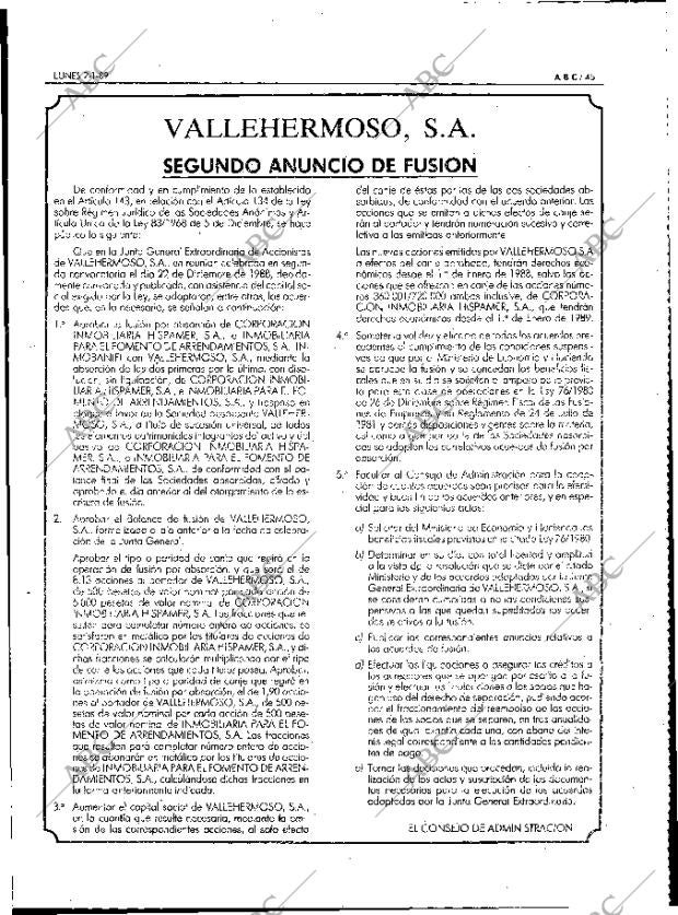 ABC MADRID 02-01-1989 página 45