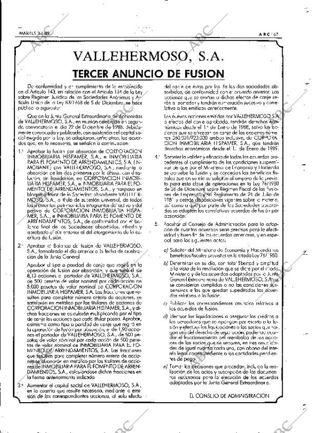 ABC MADRID 03-01-1989 página 67